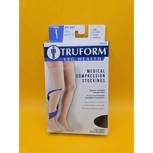 Truform Leg Compression Stocking 20-30mmHg Firm Black Size XL NEW